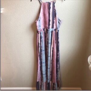 Inc tie dye pleated summer spring maxi dress